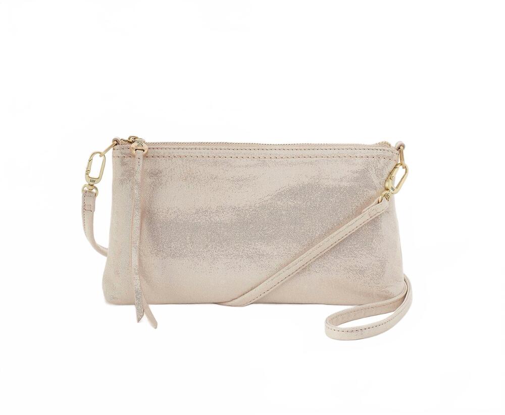 NEW HOBO women's darcy crossbody bag in sand shimmer